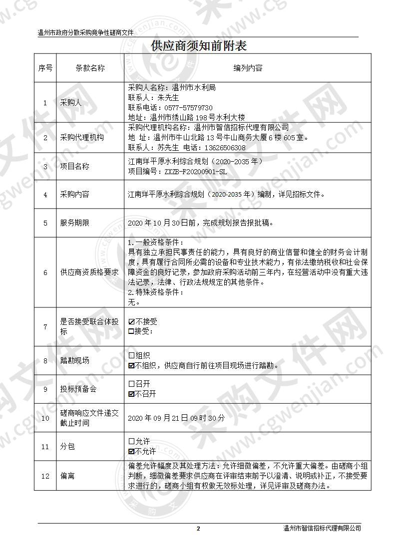 江南垟平原水利综合规划（2020-2035年）