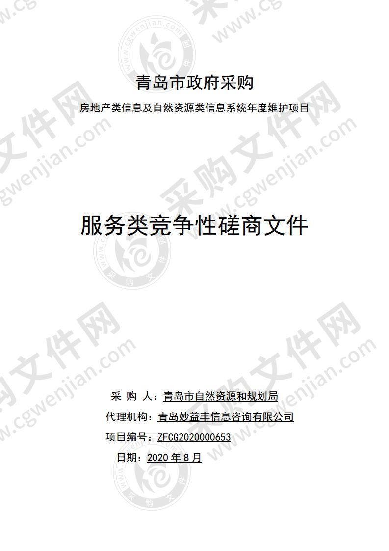 房地产类信息及自然资源类信息系统年度维护项目