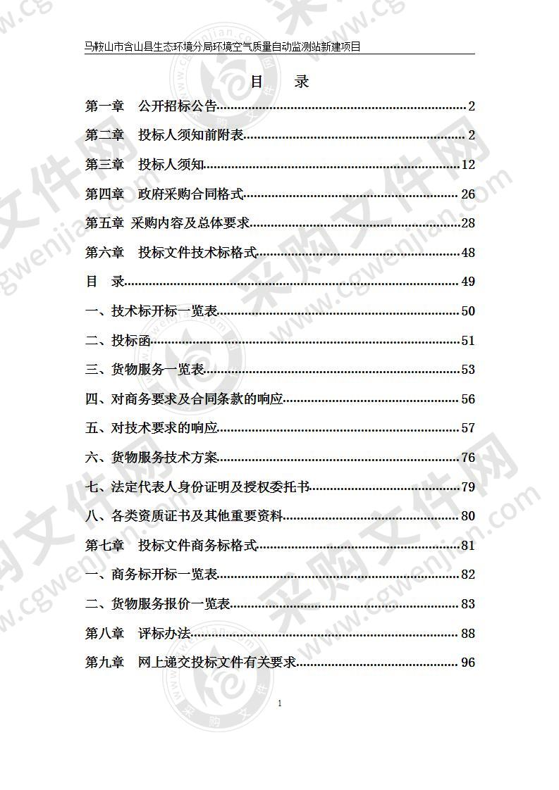 马鞍山市含山县生态环境分局环境空气质量自动监测站新建项目