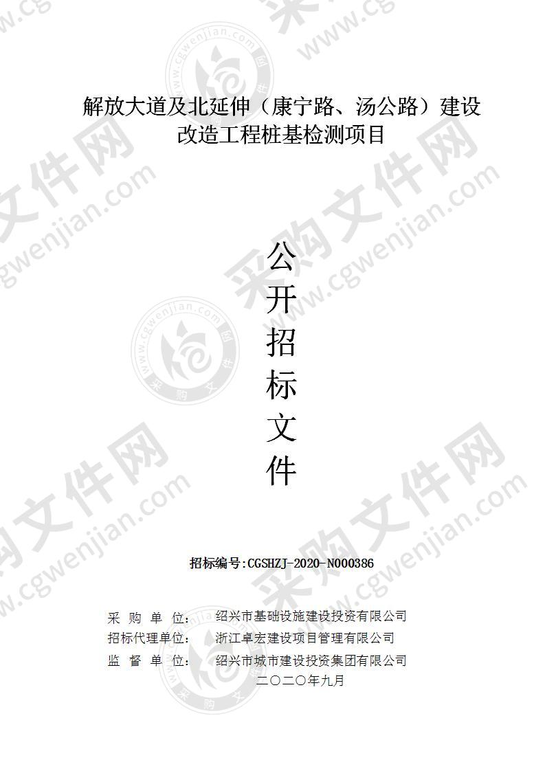 解放大道及北延伸（康宁路、汤公路）建设改造工程桩基检测项目