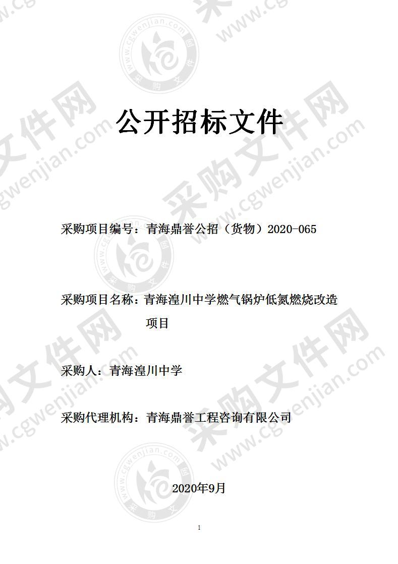 青海湟川中学燃气锅炉低氮燃烧改造项目