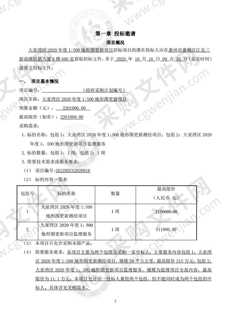 大亚湾区2020年度1：500地形图更新项目