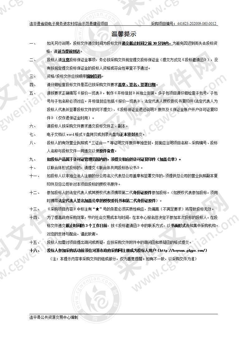 连平县省级电子商务进农村综合示范县建设项目