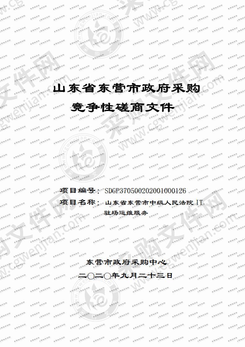 山东省东营市中级人民法院IT驻场运维服务