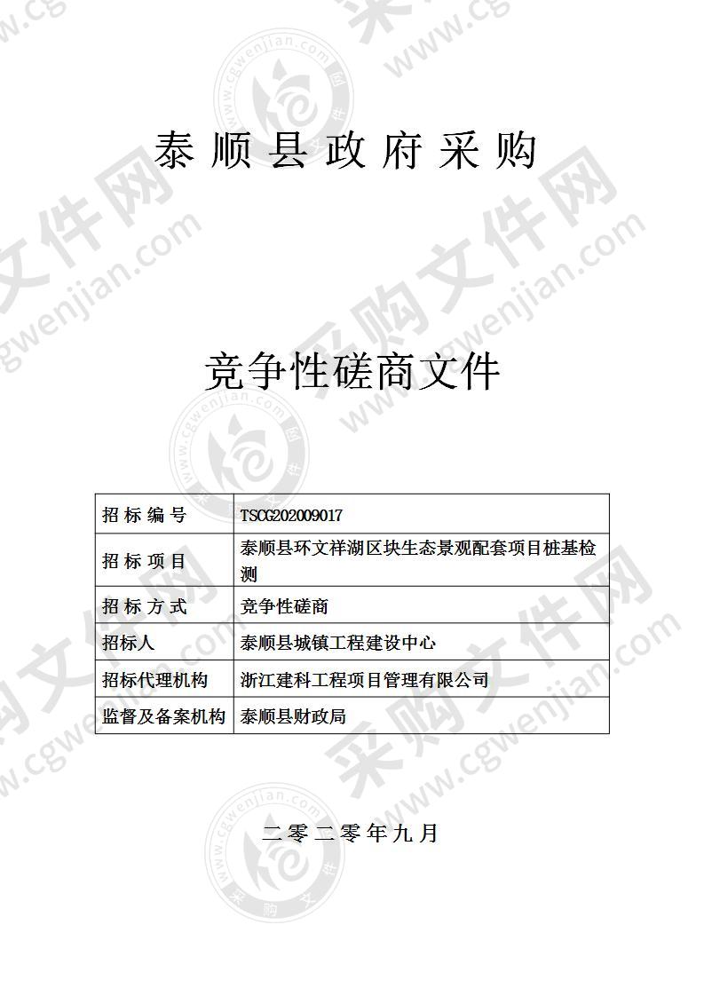 泰顺县环文祥湖区块生态景观配套项目桩基检测