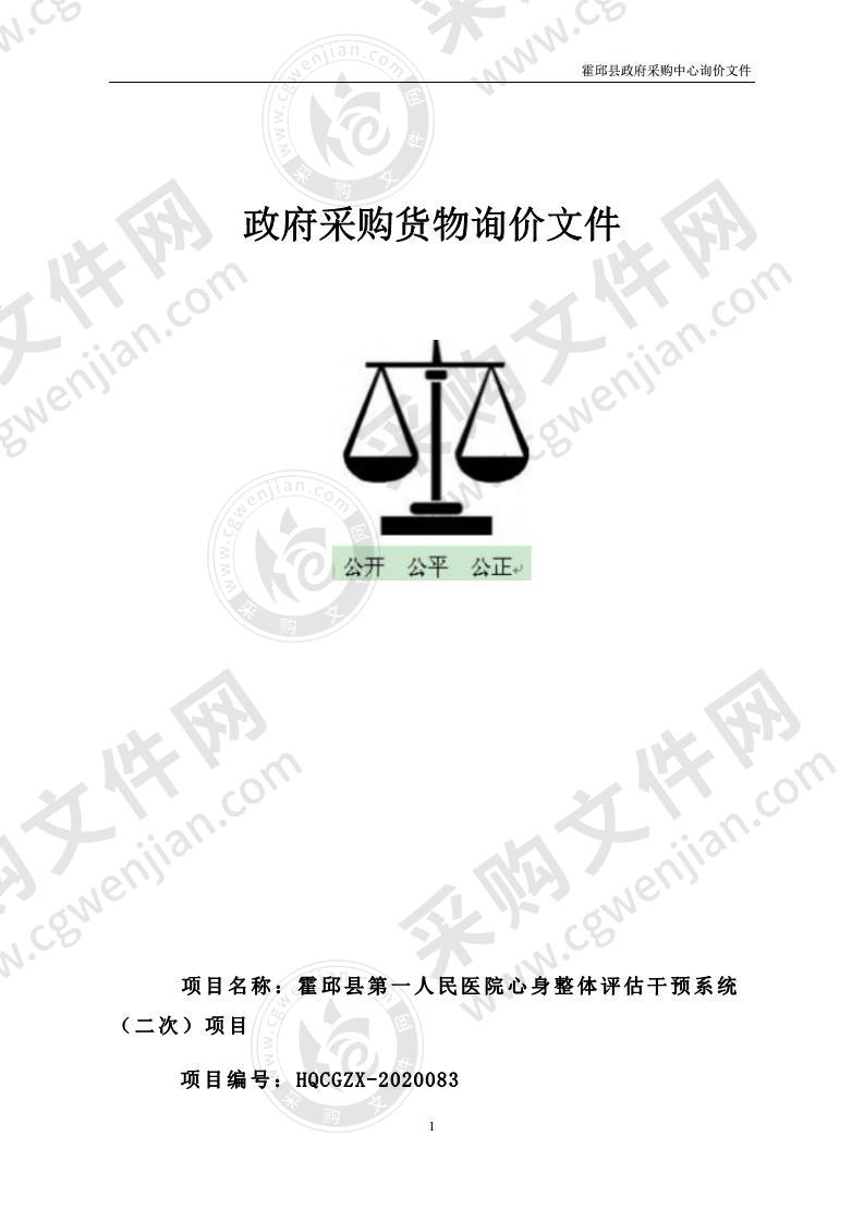 霍邱县第一人民医院心身整体评估干预系统项目