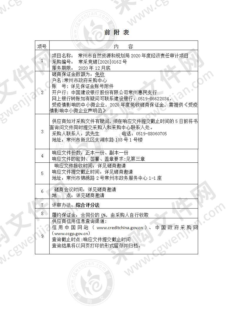 常州市自然资源和规划局2020年度经济责任审计项目