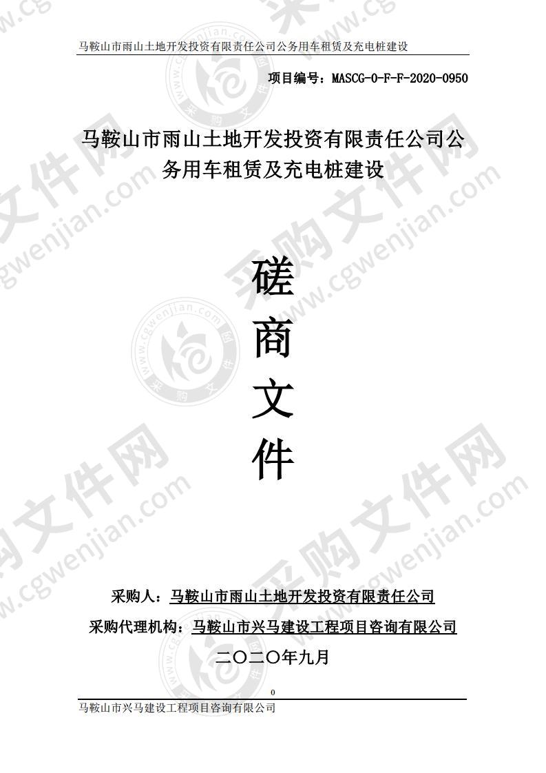 马鞍山市雨山土地开发投资有限责任公司公务用车租赁及充电桩建设