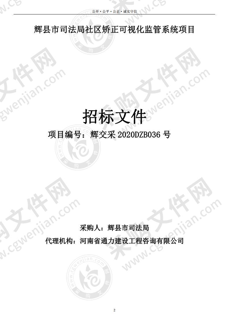 辉县市司法局社区矫正可视化监管系统项目