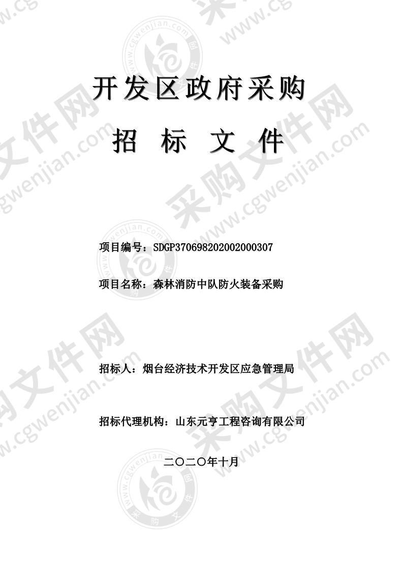 烟台经济技术开发区应急管理局森林消防中队防火装备采购项目