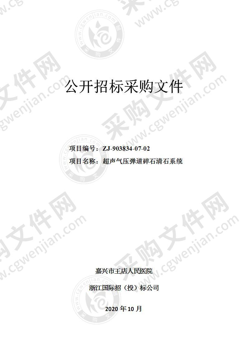 嘉兴市王店人民医院超声气压弹道碎石清石系统项目