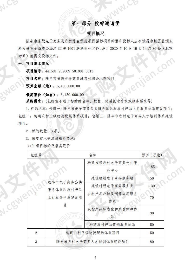 陆丰市省级电子商务进农村综合示范项目