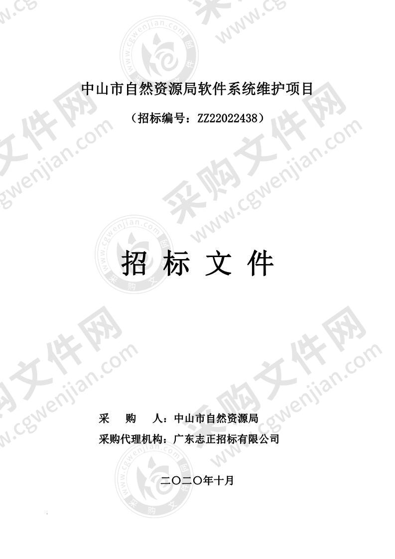 中山市自然资源局软件系统维护项目