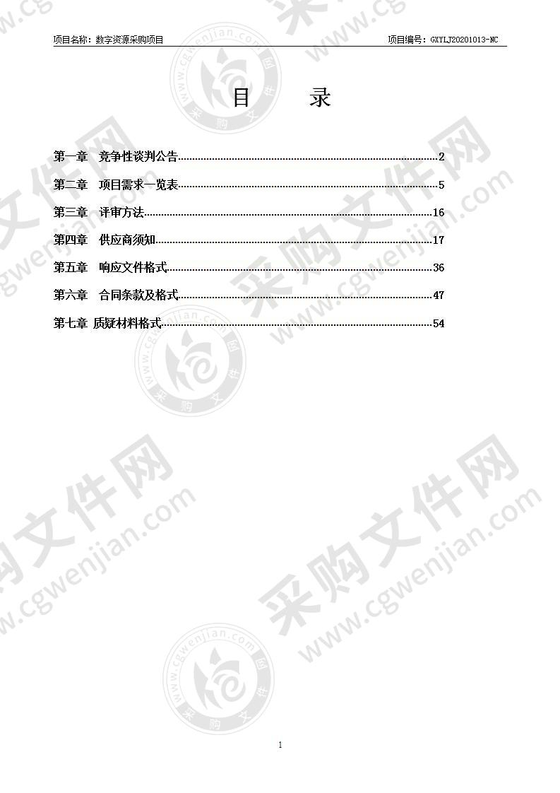 数字资源采购项目（B分标）