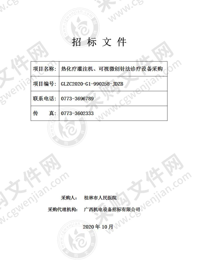 热化疗灌注机、可视微创针法诊疗设备采购（B分标）