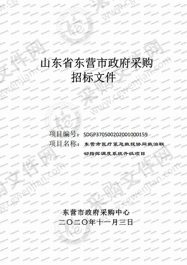 东营市医疗紧急救援协同救治联动指挥调度系统升级项目