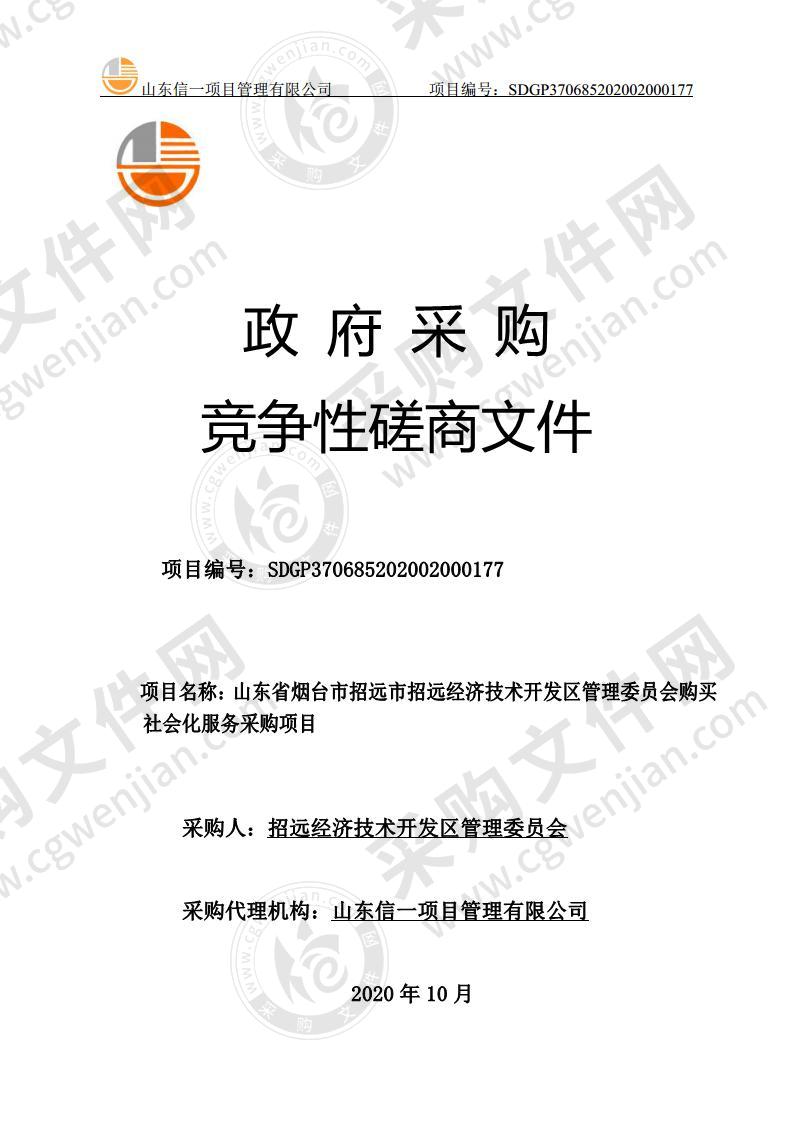 山东省烟台市招远市招远经济技术开发区管理委员会购买社会化服务采购项目