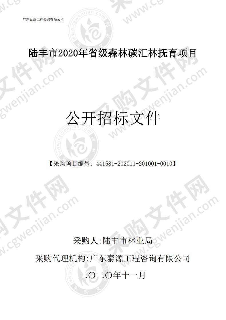 陆丰市2020年省级森林碳汇林抚育项目