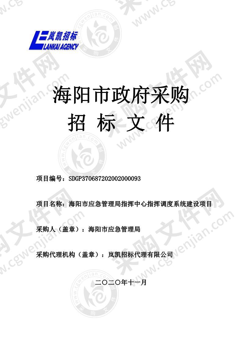 海阳市应急管理局指挥中心指挥调度系统建设项目