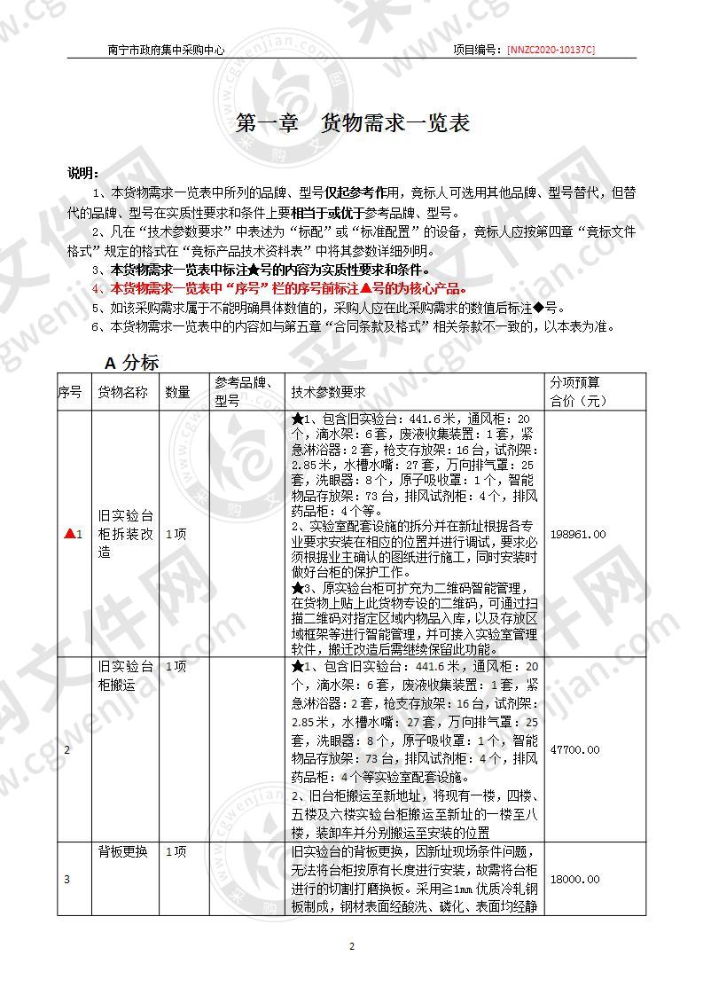 南宁市公安局刑事侦查支队刑科所新址空调购置及安装、刑科所新址实验室台柜类拆装及补充采购（A分标）