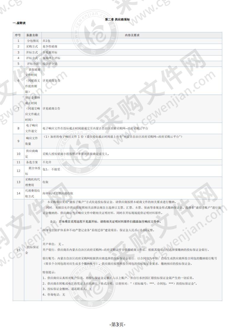 网络安全防护体系和不动产业务“系统迁移”建设项目