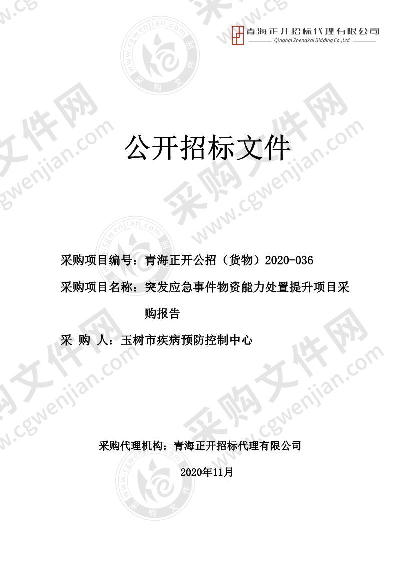 突发应急事件物资能力处置提升项目采购报告