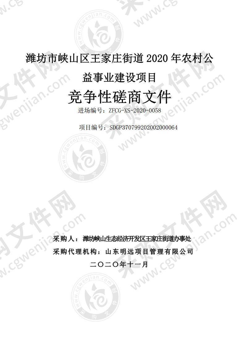 潍坊市峡山区王家庄街道2020年农村公益事业建设项目