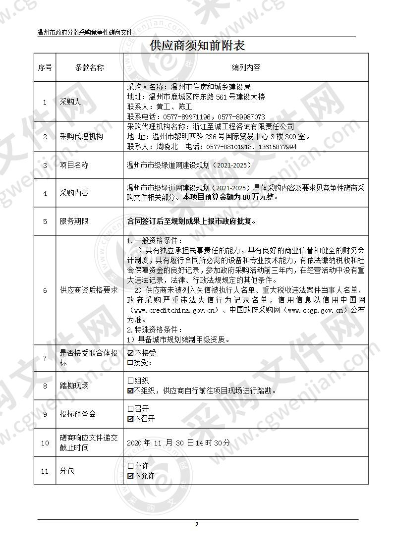 温州市市级绿道网建设规划（2021-2025）项目