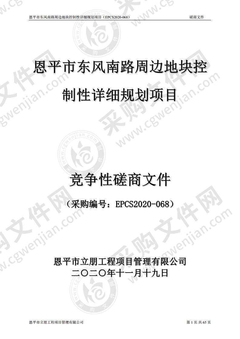 恩平市东风南路周边地块控制性详细规划项目