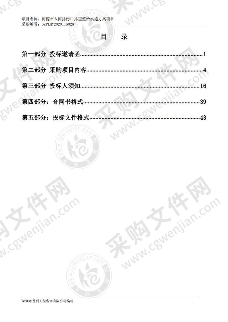 河源市入河排污口排查整治实施方案项目