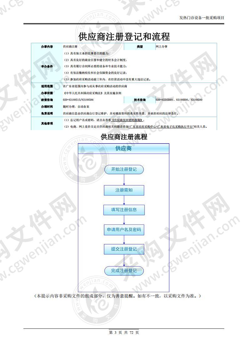 发热门诊设备一批