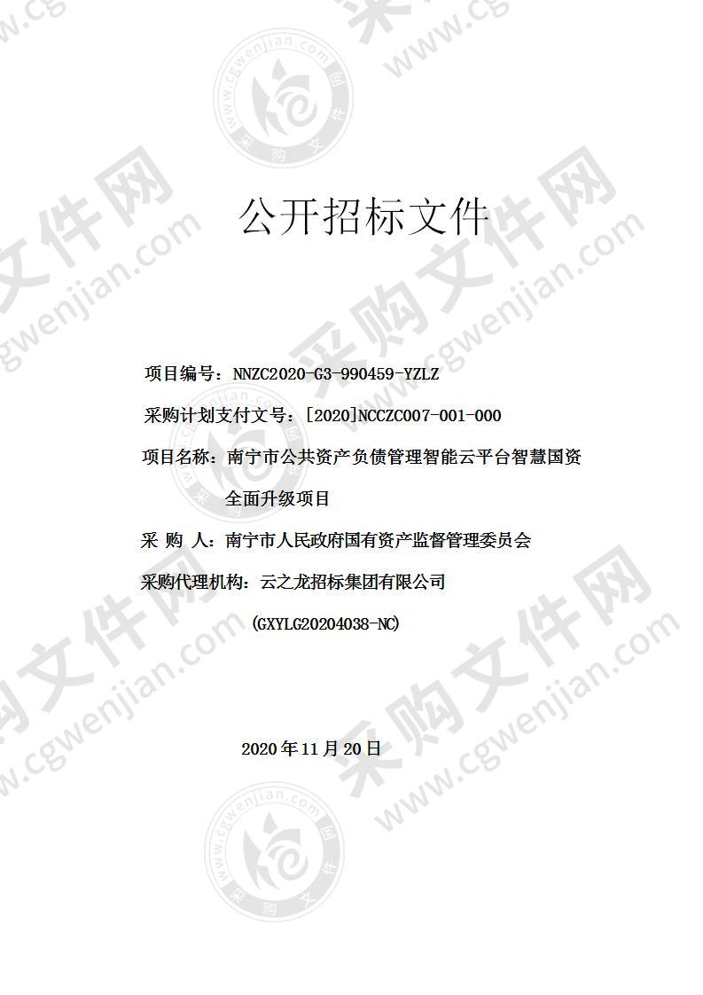 南宁市公共资产负债管理智能云平台智慧国资全面升级项目