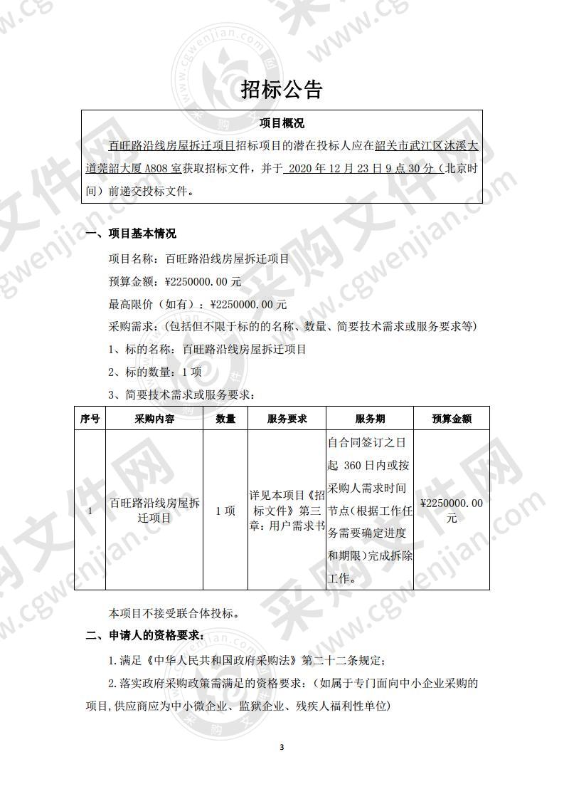 百旺路沿线房屋拆迁项目