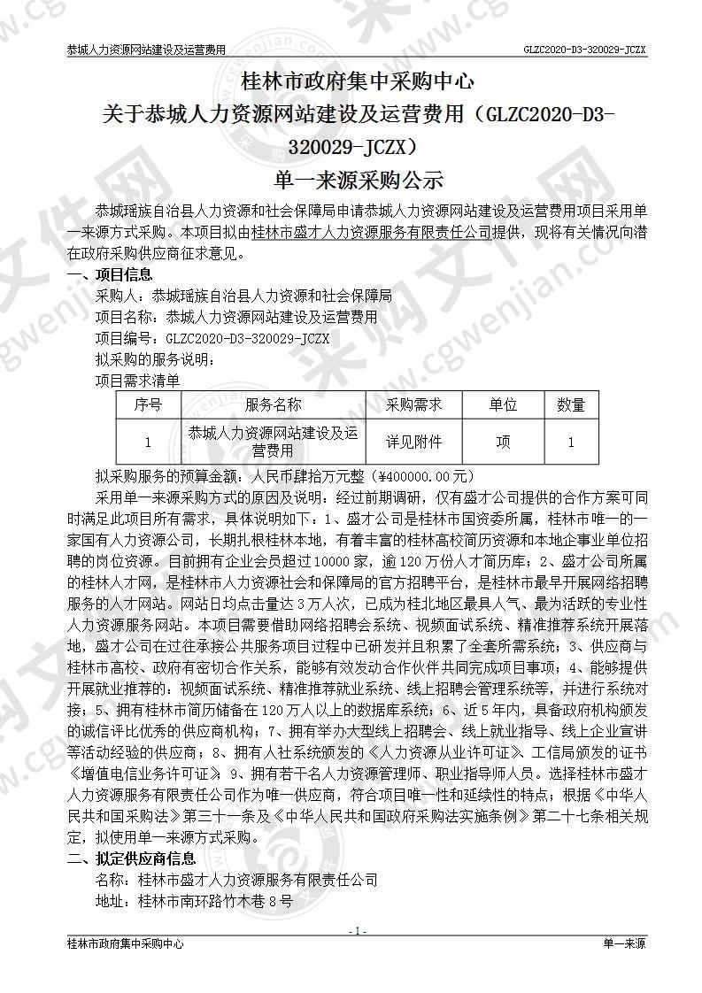 恭城人力资源网站建设及运营费用