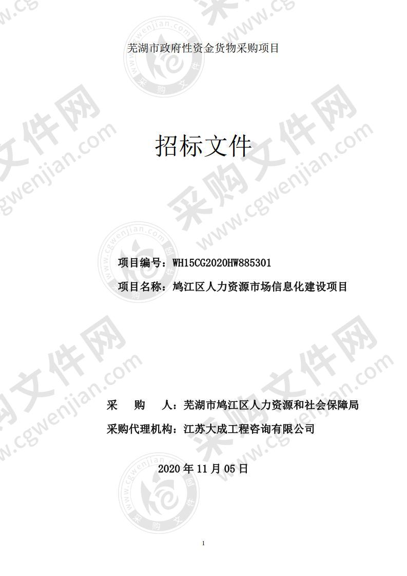 鸠江区人力资源市场信息化建设项目