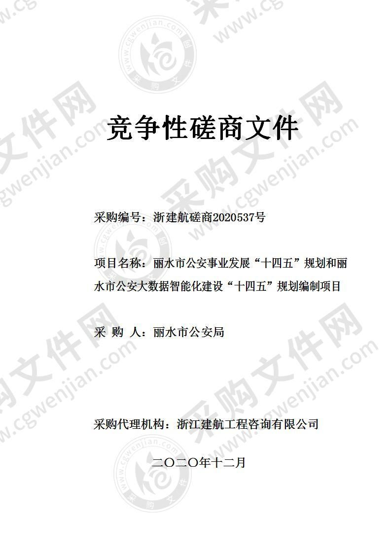 丽水市公安事业发展“十四五”规划和丽水市公安大数据智能化建设“十四五”规划编制项目