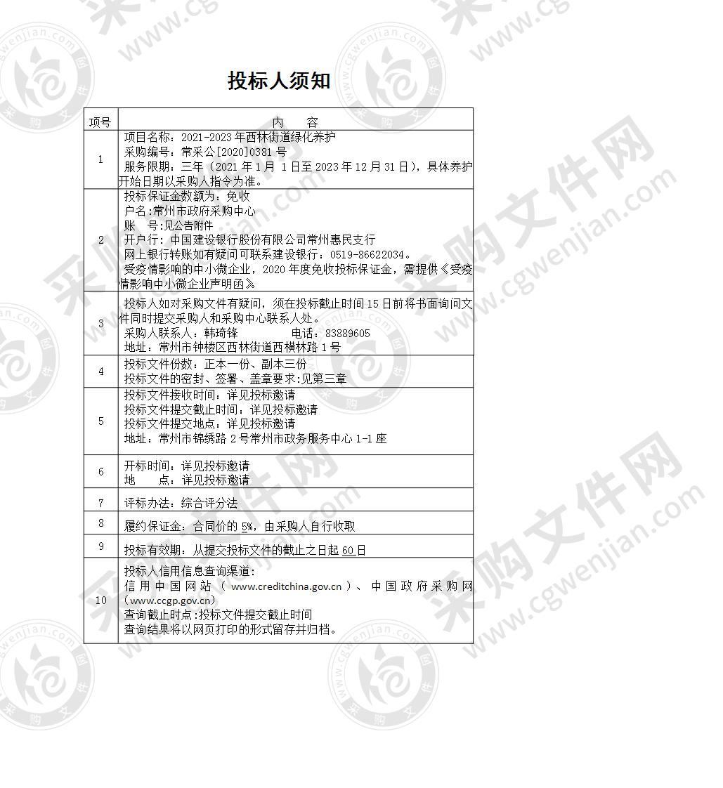 2021-2023年西林街道绿化养护