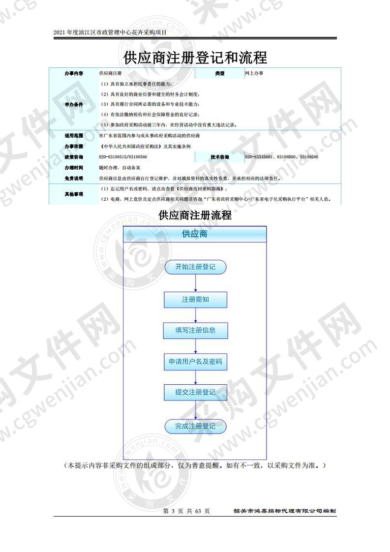 2021年度浈江区市政管理中心花卉采购项目