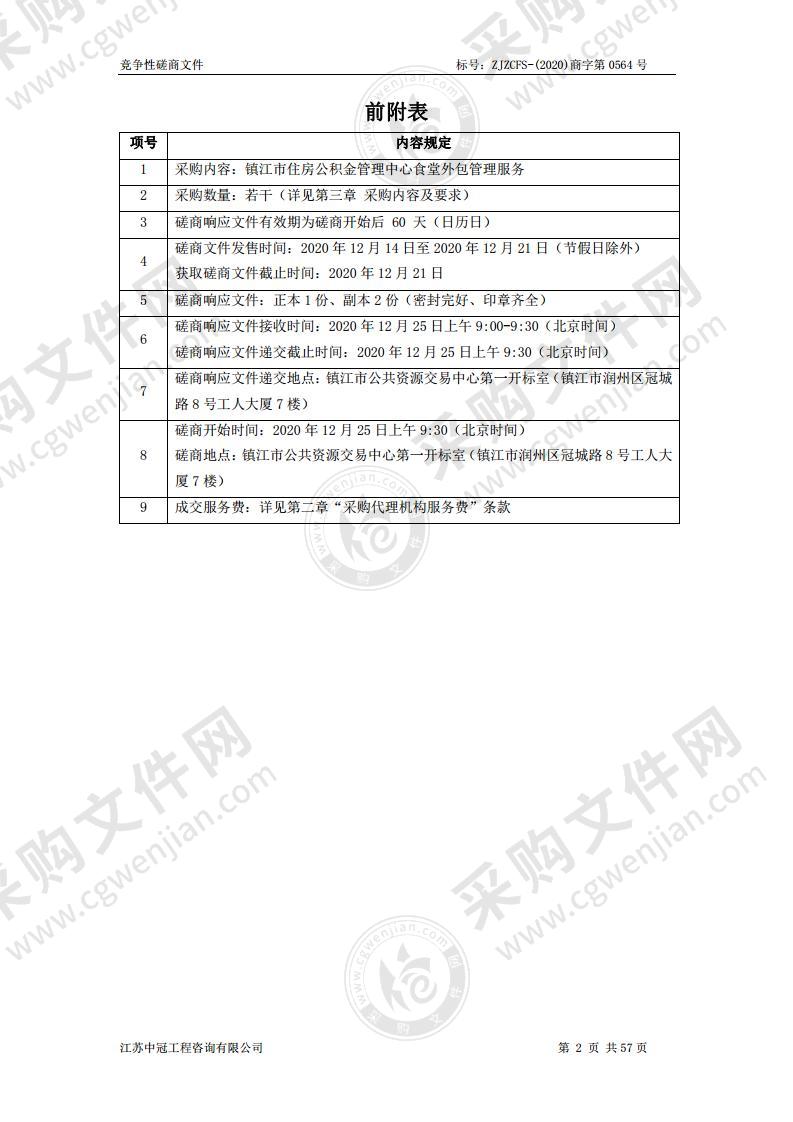 镇江市住房公积金管理中心食堂外包管理服务