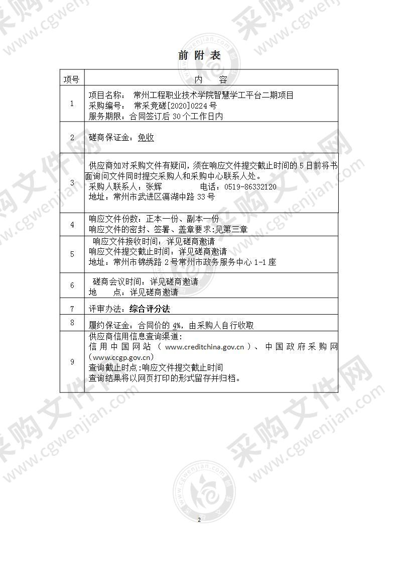 常州工程职业技术学院智慧学工平台二期项目