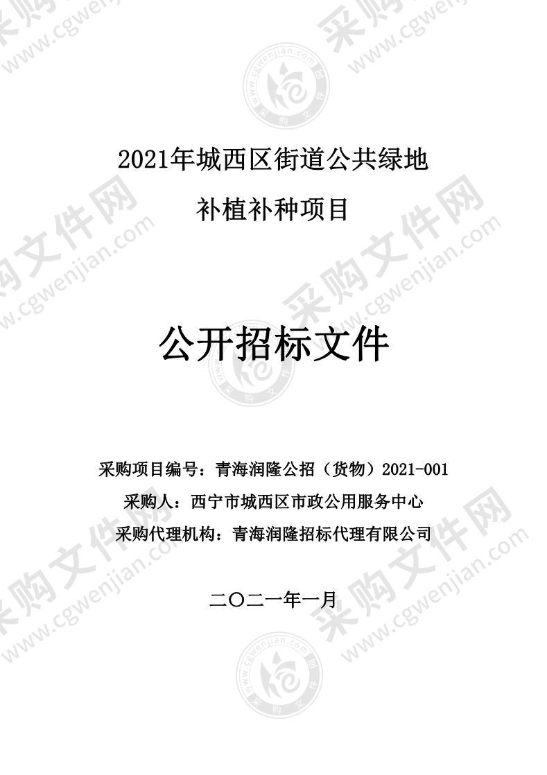 2021年城西区街道公共绿地补植补种项目