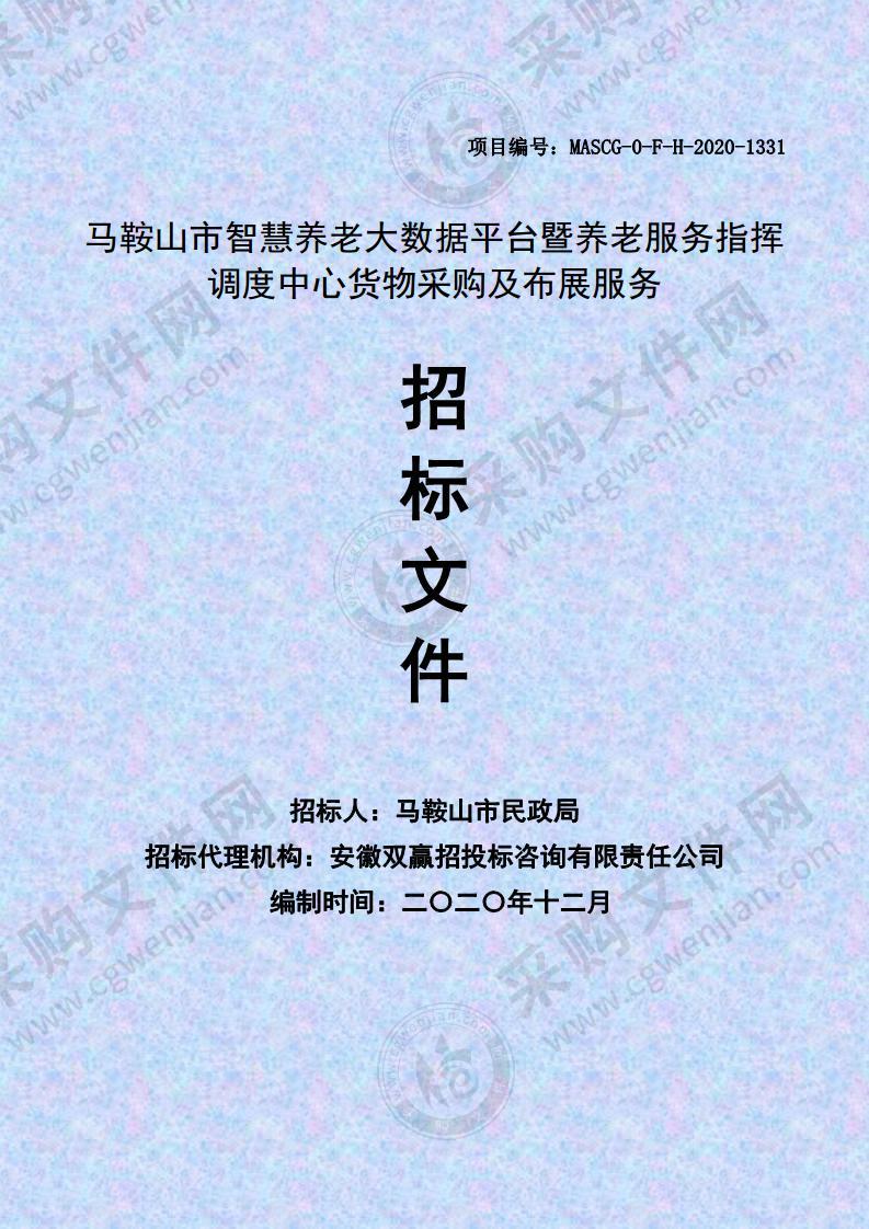 马鞍山市智慧养老大数据平台暨养老服务指挥调度中心货物采购及布展服务