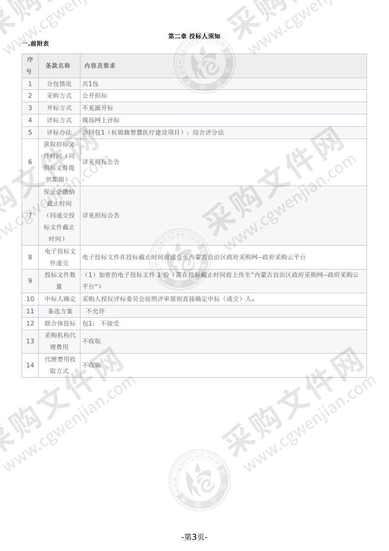 杭锦旗智慧医疗建设项目