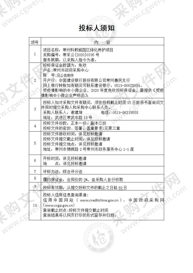 常州科教城园区绿化养护项目