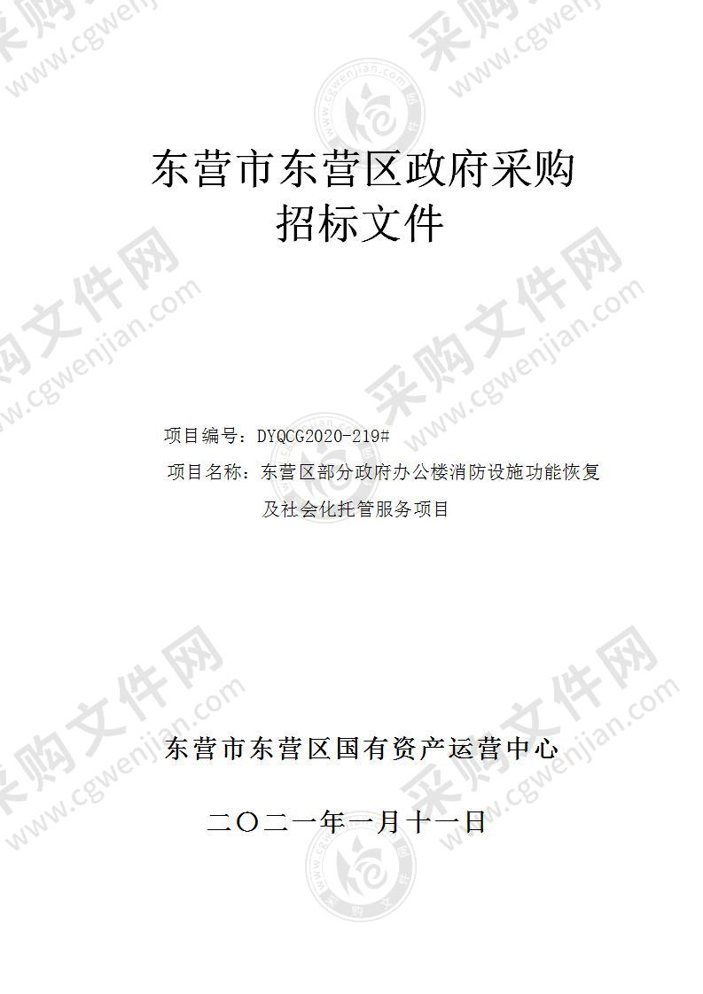 东营区部分政府办公楼消防设施功能恢复及社会化托管服务项目