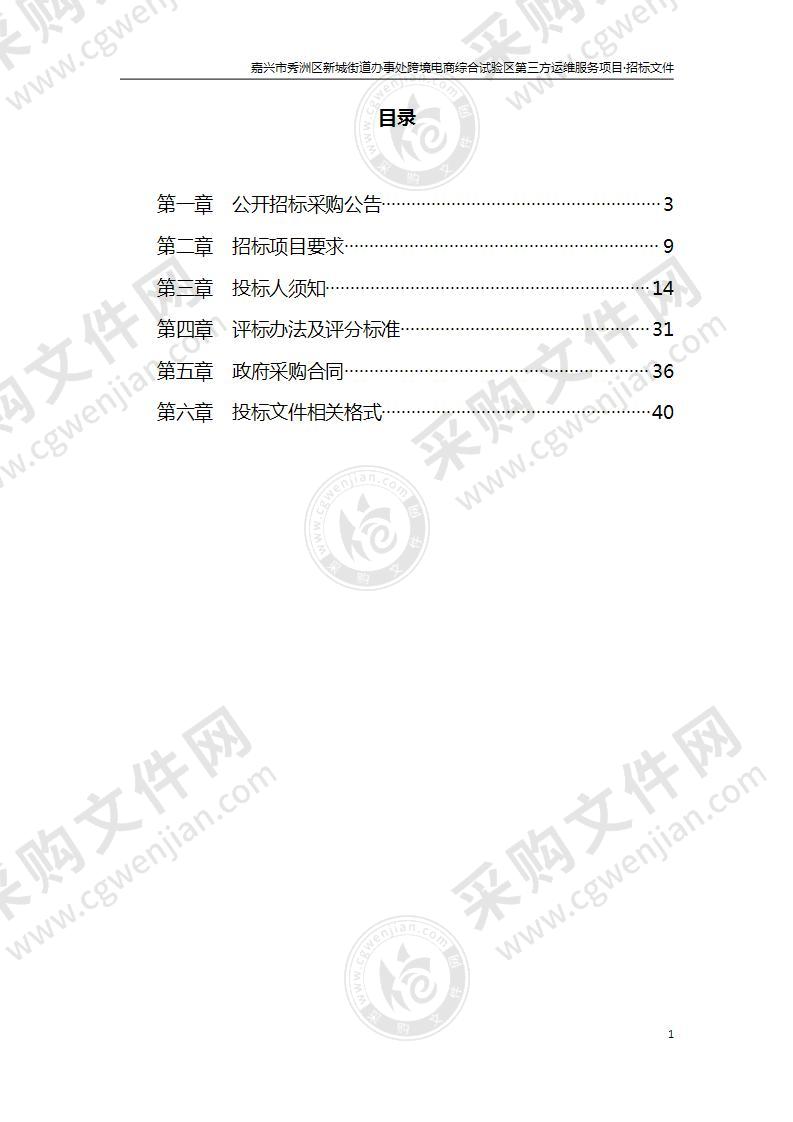 嘉兴市秀洲区新城街道办事处跨境电商综合试验区第三方运维服务项目