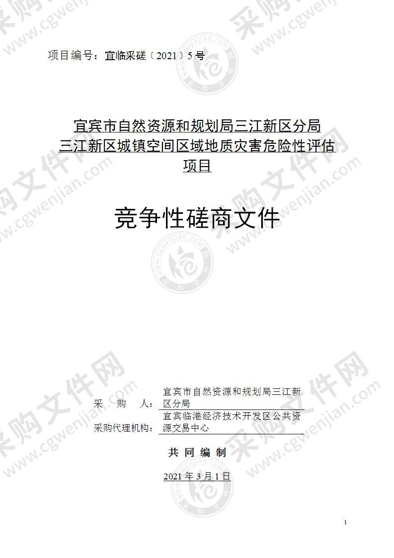 宜宾市自然资源和规划局三江新区分局三江新区城镇空间区域地质灾害危险性评估项目