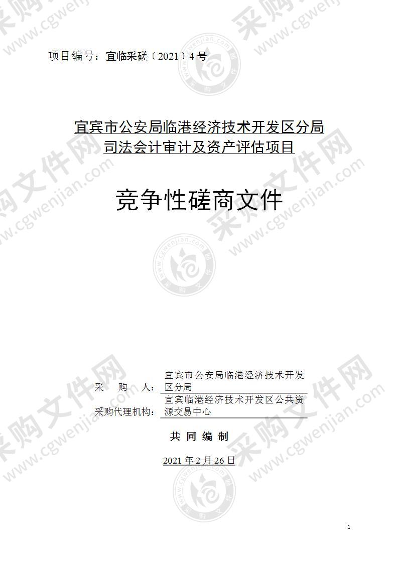 宜宾市公安局临港经济技术开发区分局司法会计审计及资产评估项目