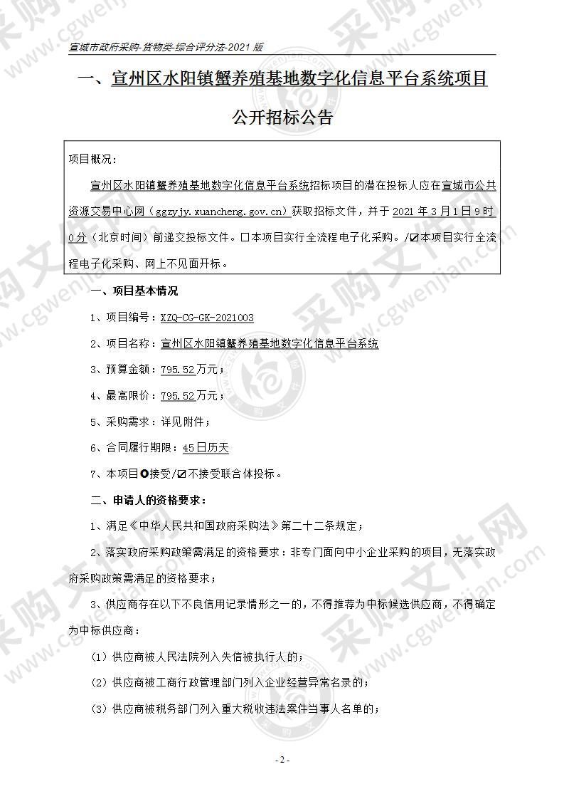 宣州区水阳镇蟹养殖基地数字化信息平台系统