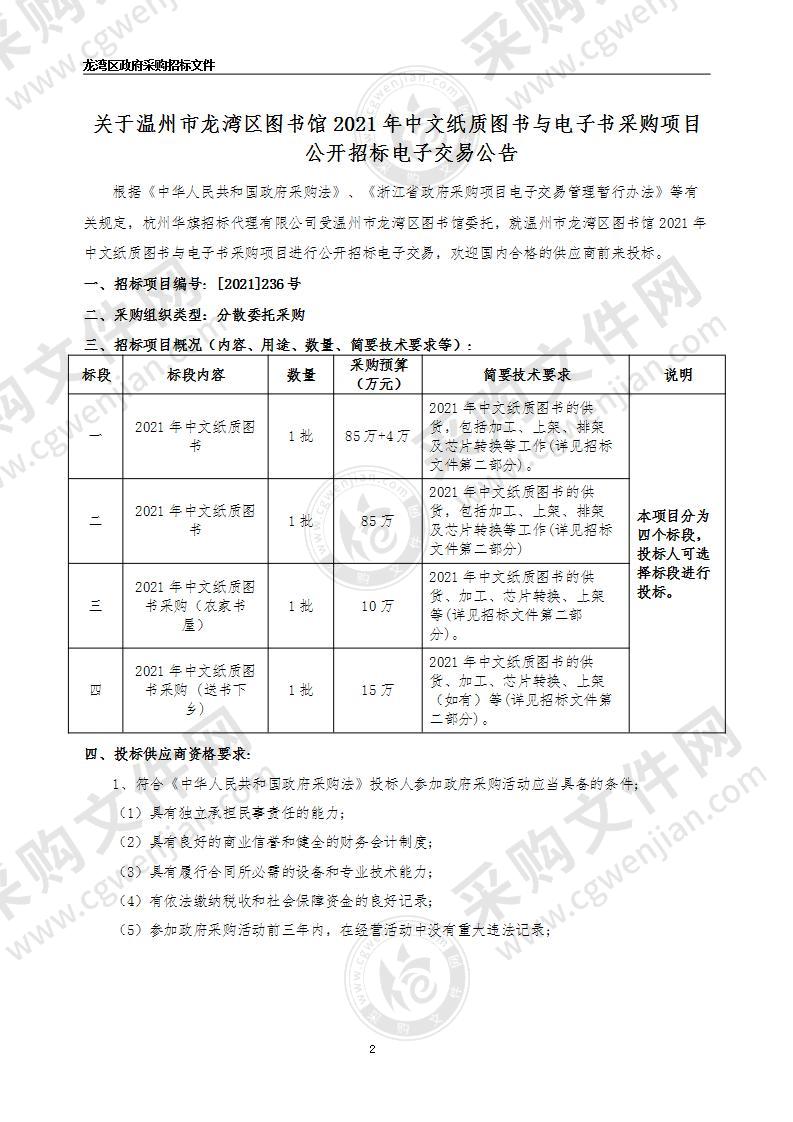 2021年中文纸质图书与电子书采购